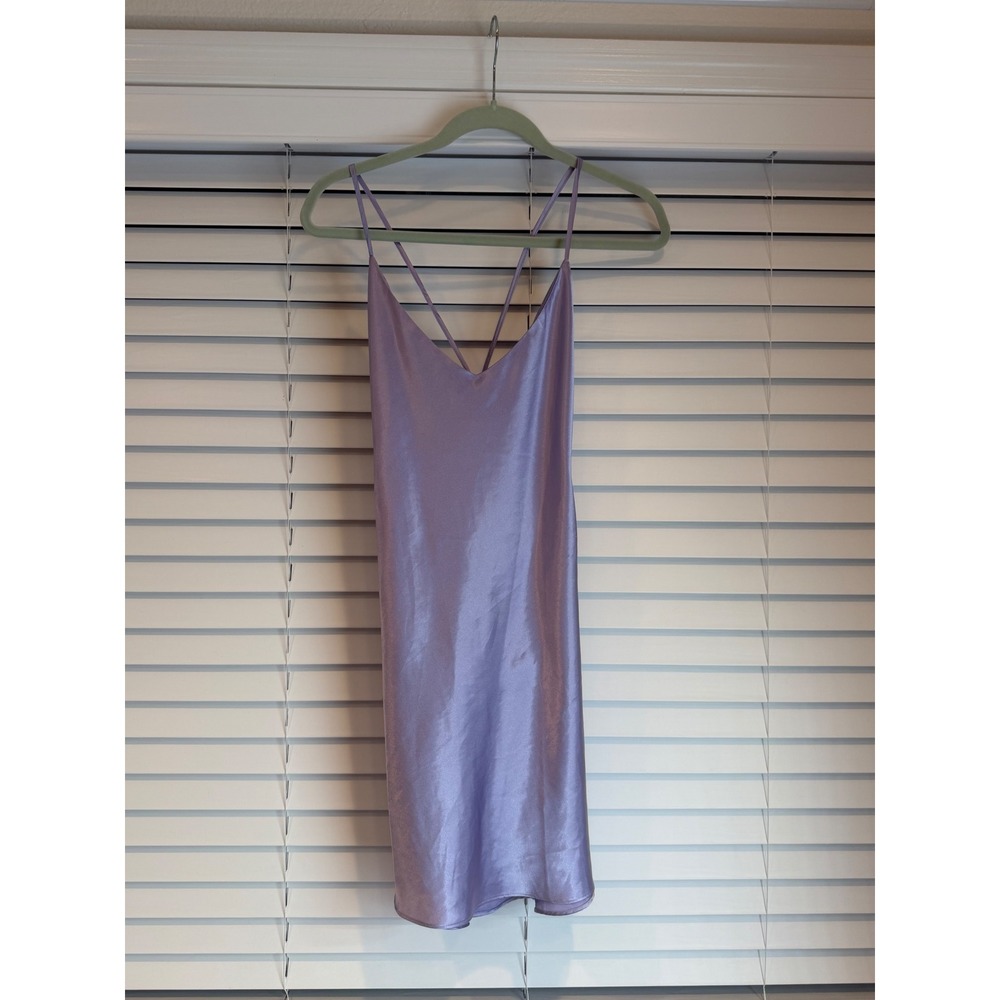 Victoria's Secret Lavender Satin Open Back Slip Dress size medium NWOT